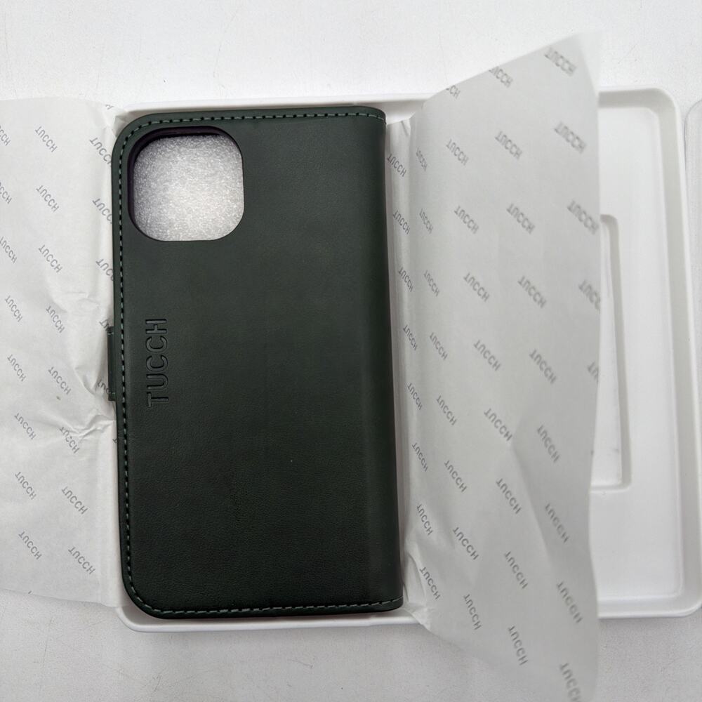 TUCCH iPhone 15 6.1” Wallet Case, Kickstand RFID Blocking PU Leather